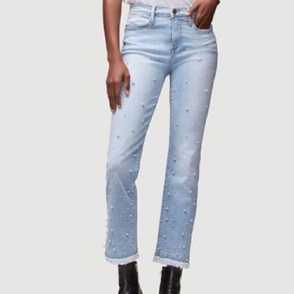 Frame Denim Le High Straight Leg Faux Pear… - Picture 5 of 12